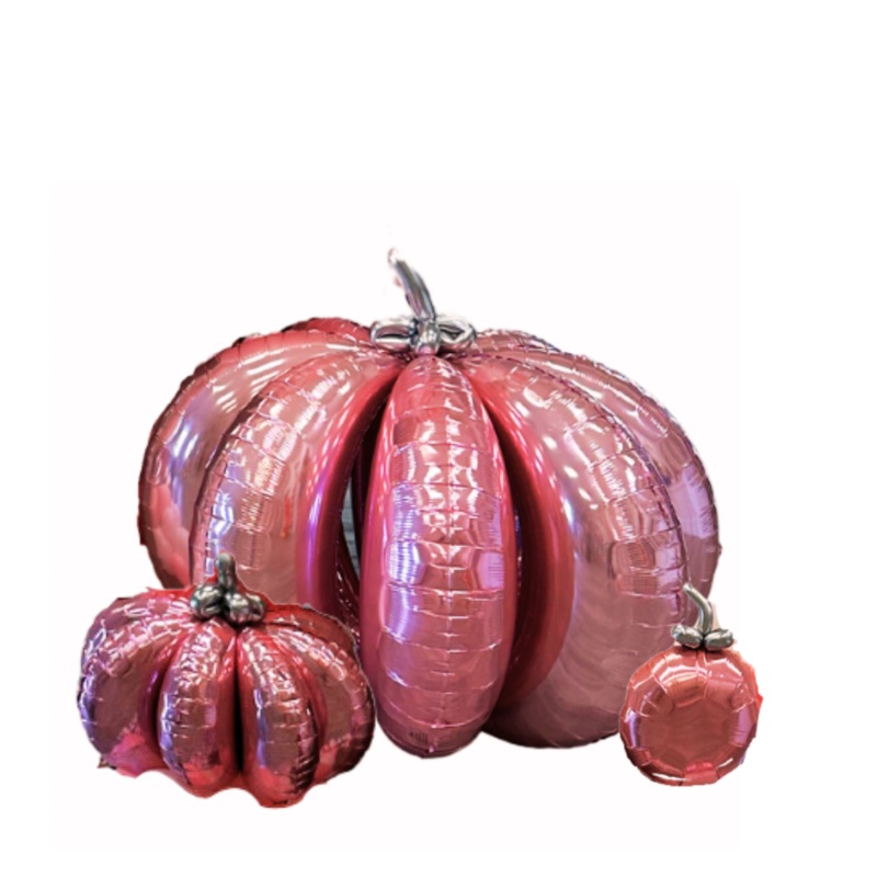 Pink Pumpkin Sculpture Set
