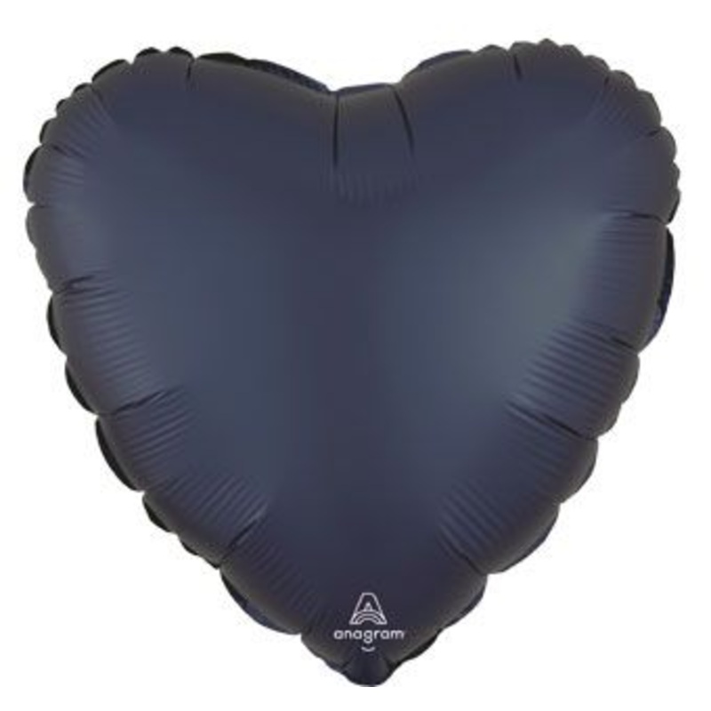 Satin True Navy Heart 18" Foil Balloon