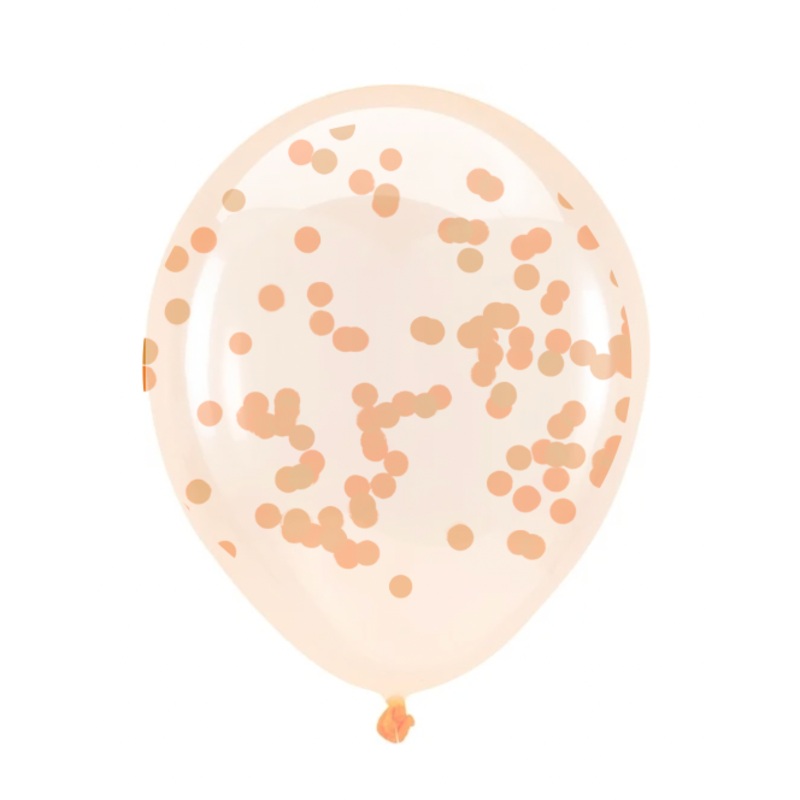 Small 11" (5 Hour) Clear Orange Confetti