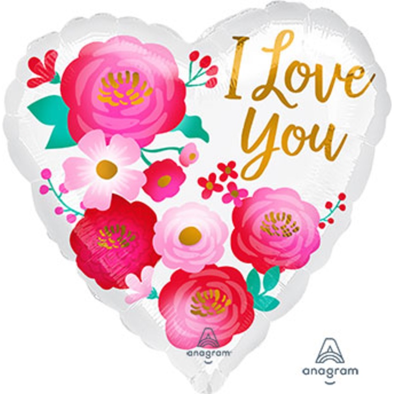 Standard 17" I LOVE YOU OMBRE FLOWERS (D)