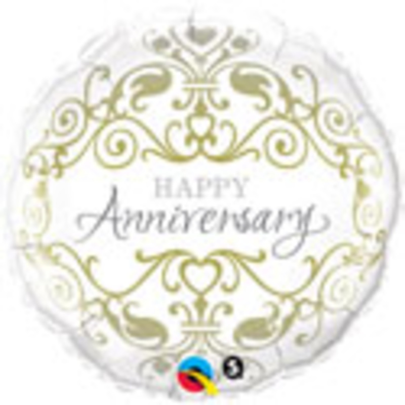 Standard 18" Happy Anniversary Round Balloon