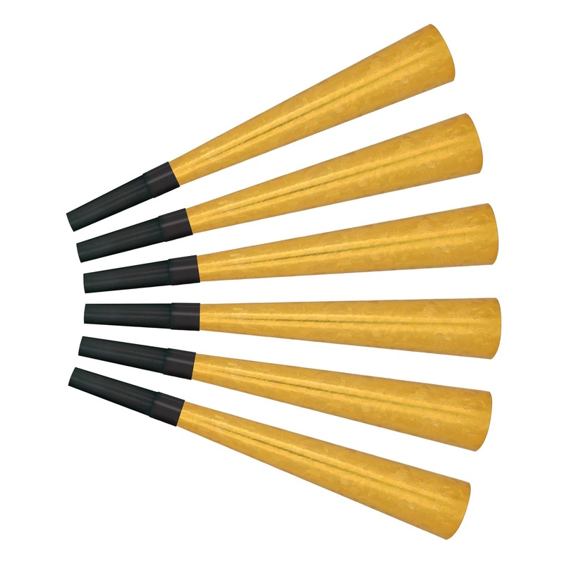 Swingin' Gold New Years Party Horns (100 per Case)