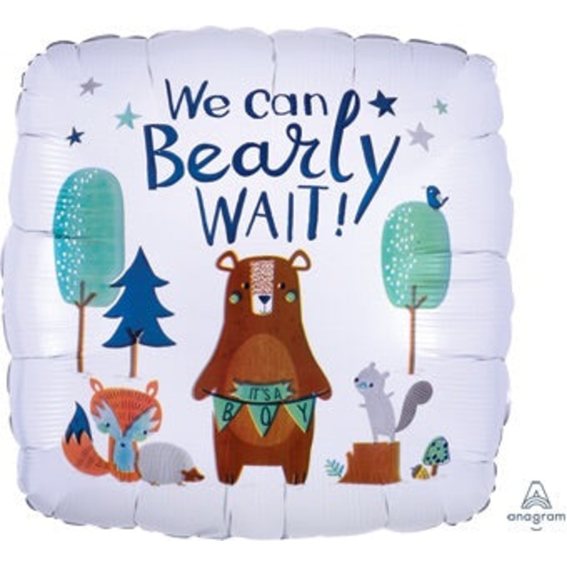 We Can Bearly Wait! It's a Boy Balloon 18" Foil Balloon