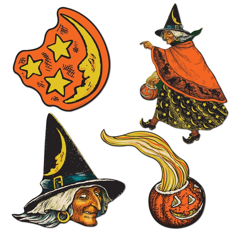 10.5 Inch Vintage Halloween Cutouts (4 per Package)