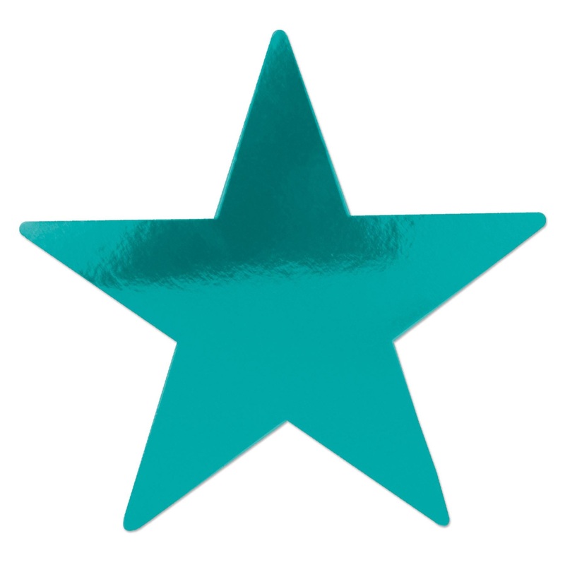 12" Foil Party Star Cutout - Turquoise