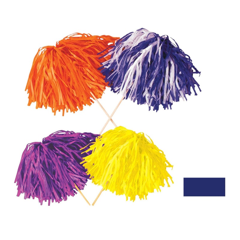 Blue Tissue Pom Pom 480 Strand - Fire Resistant (144 Per Case)