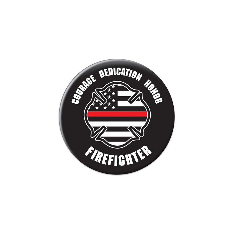 Courage Dedication Honor Firefighter Button