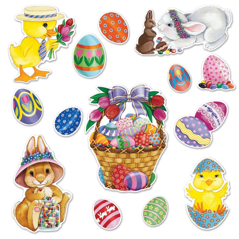 Easter Basket & Friends Cutouts (14 per Package)