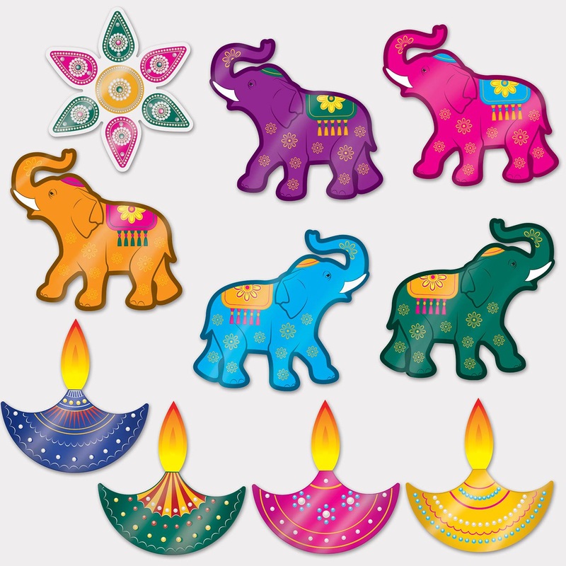 Foil Diwali Cutouts (10 per Package)