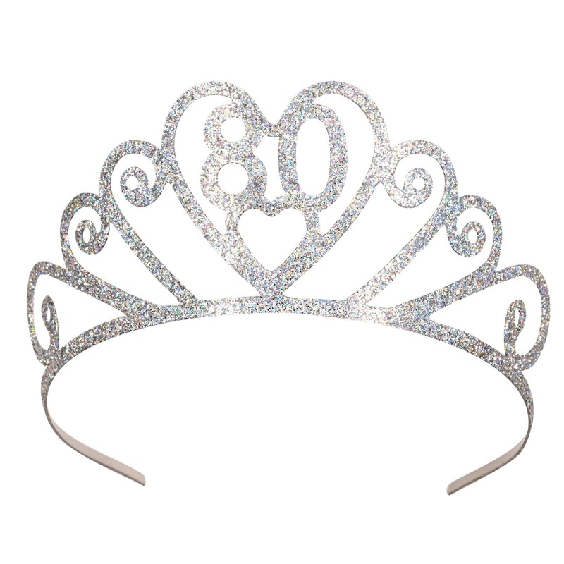 Glittered Metal 80th Birthday Party Tiara