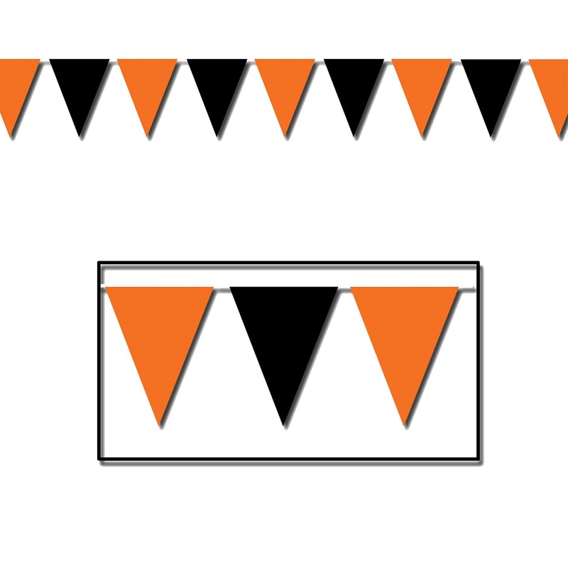 Halloween Orange & Black Pennant Banner