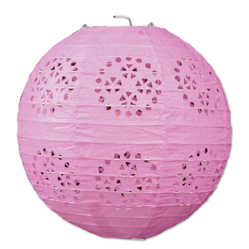 Party Lace Paper Lanterns pink (3 per Package)