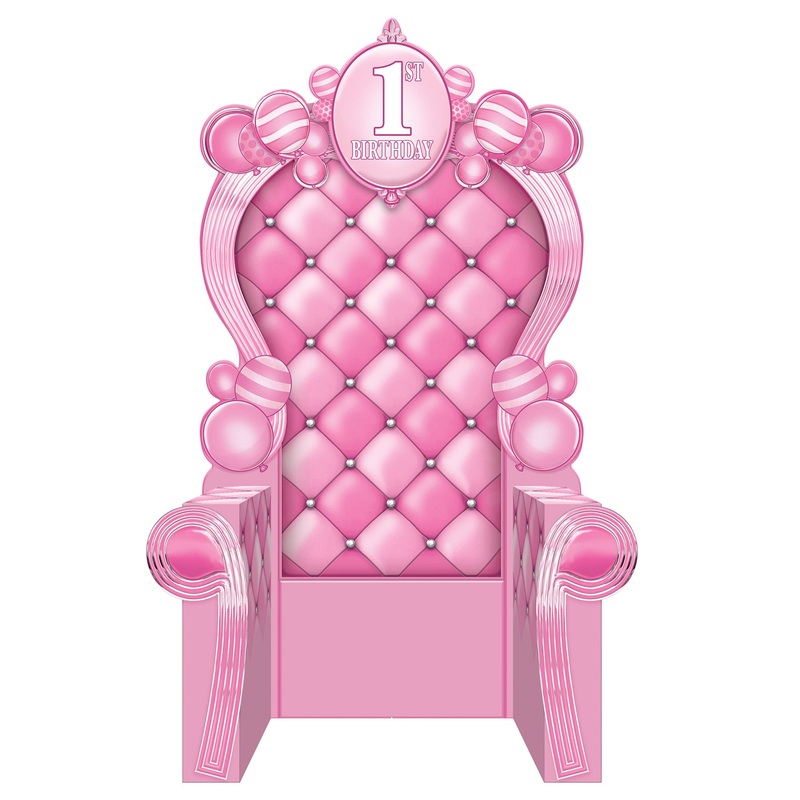 Pink 3-D 1st Birthday Throne Prop (1 per package)
