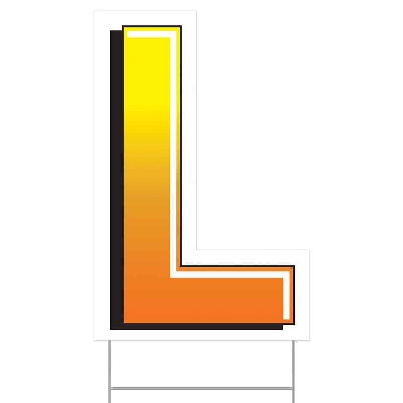 Plastic L Party Yard Sign