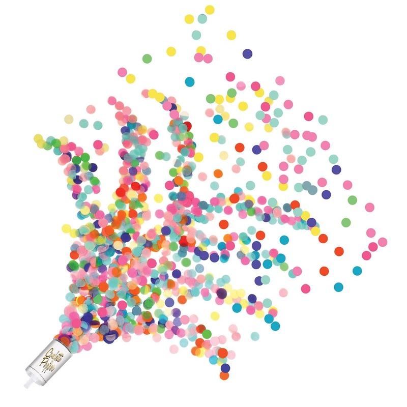 Push Up Confetti Poppers - multi-color (8 per Package)