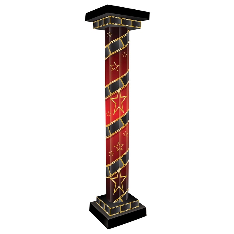 Red Carpet 3-D Tall Party Column Prop