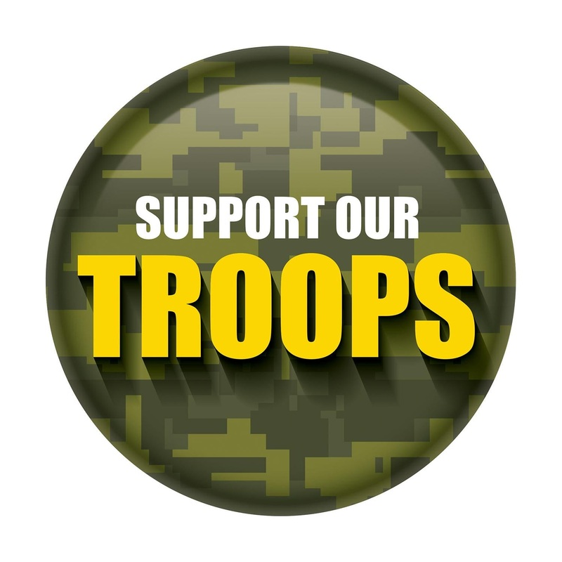 Support Our Troops Button - Camo