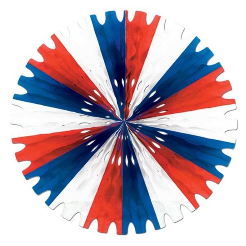 Tissue Party Fan - red - white - blue