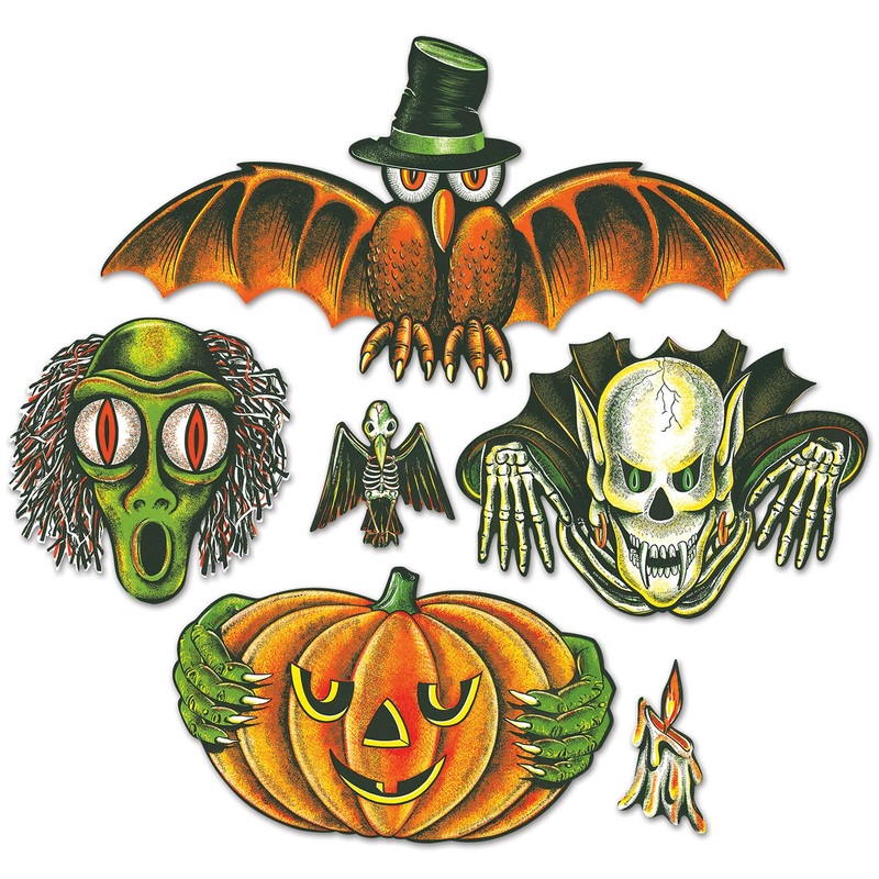 Vintage Halloween Totem Pole Cutouts (6 per Package)
