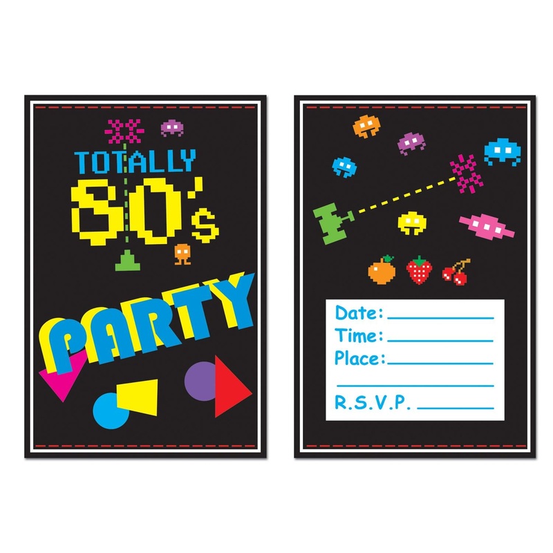 80's Party Invitations (8 per Package)