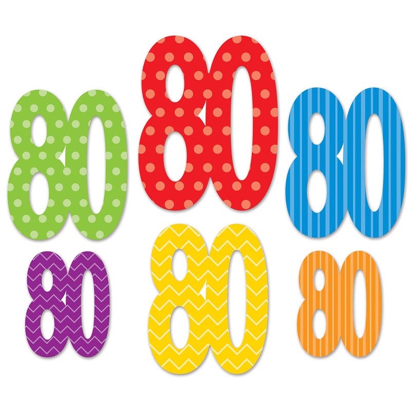 80th Birthday Party Cutouts (6 per Package)