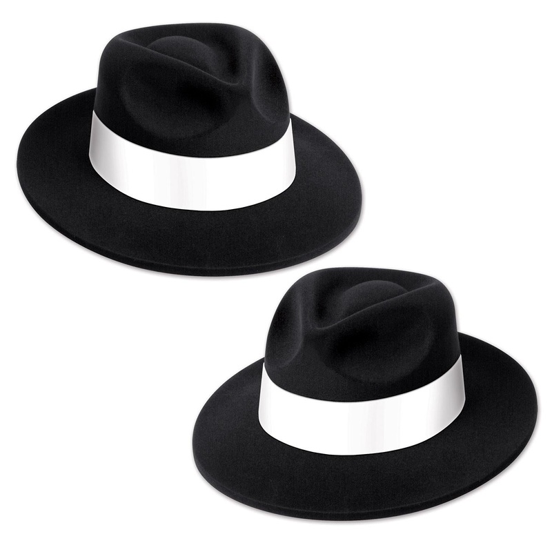 Black Velour Fedora with Band (25 per Case)