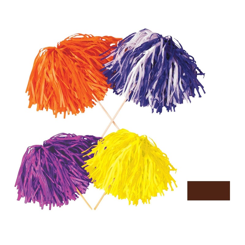 Brown 12 inch x 8 inch Tissue Pom Pom 320 Strand (144 Per Case)