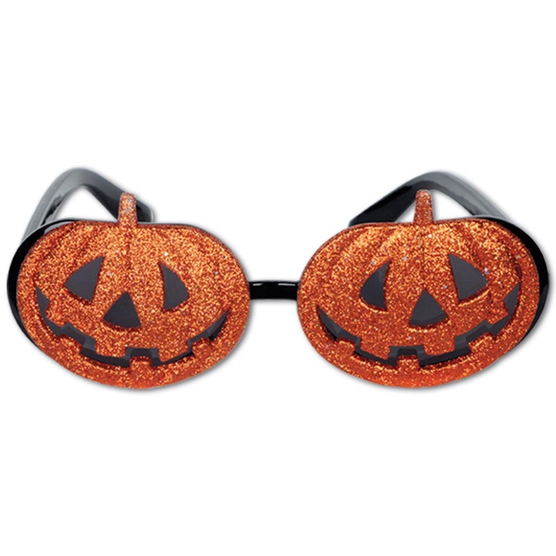 Halloween Glittered Jack-O-Lantern Fanci-Frame Glasses