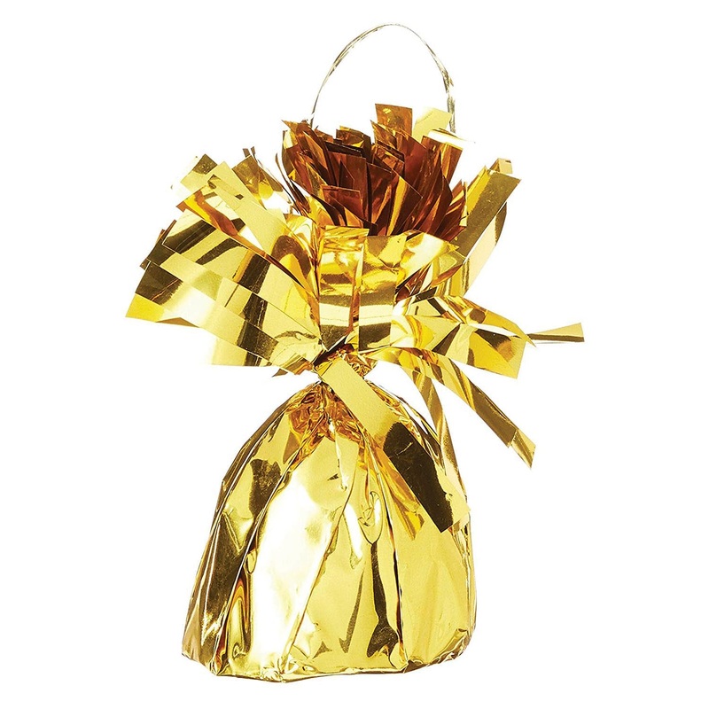 Metallic Wrapped Party Balloon Weight - gold