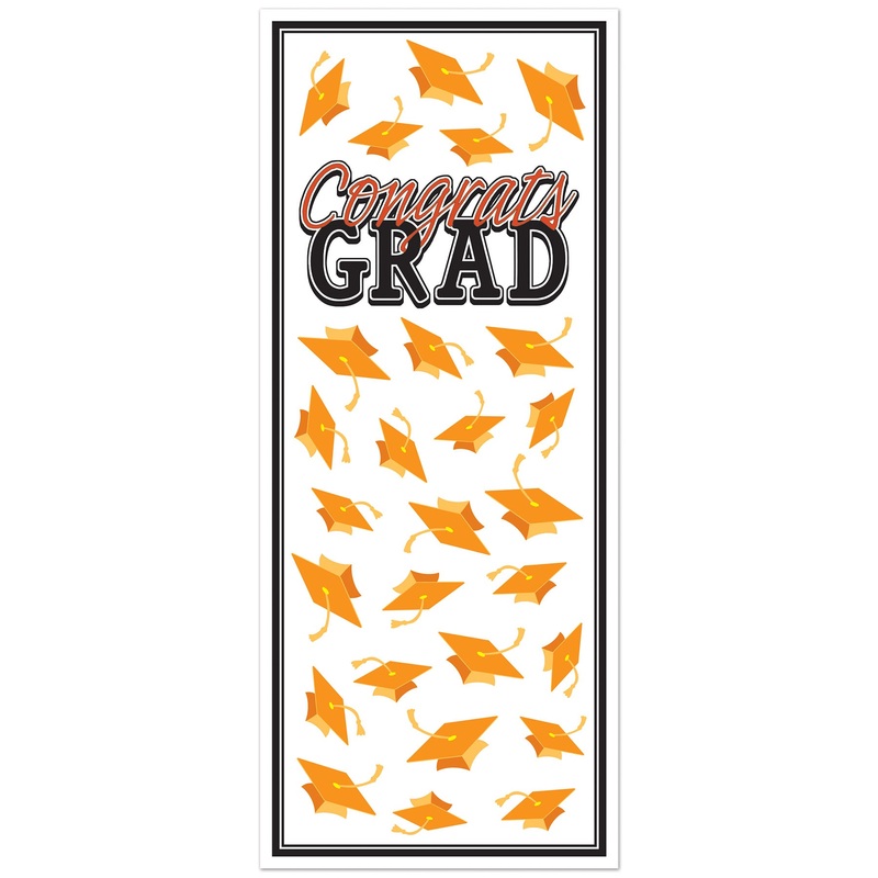 Orange Congrats Grad Door Cover (1 per package)