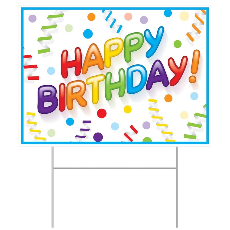 Plastic Happy Birthday Party Yard Sign