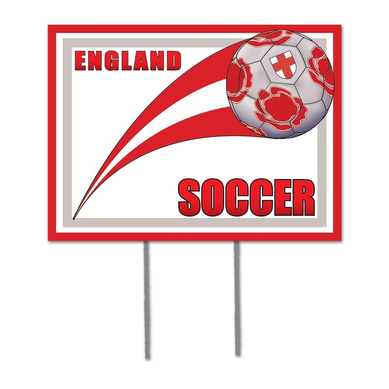 Soccer Party Plastic Yard Sign - England