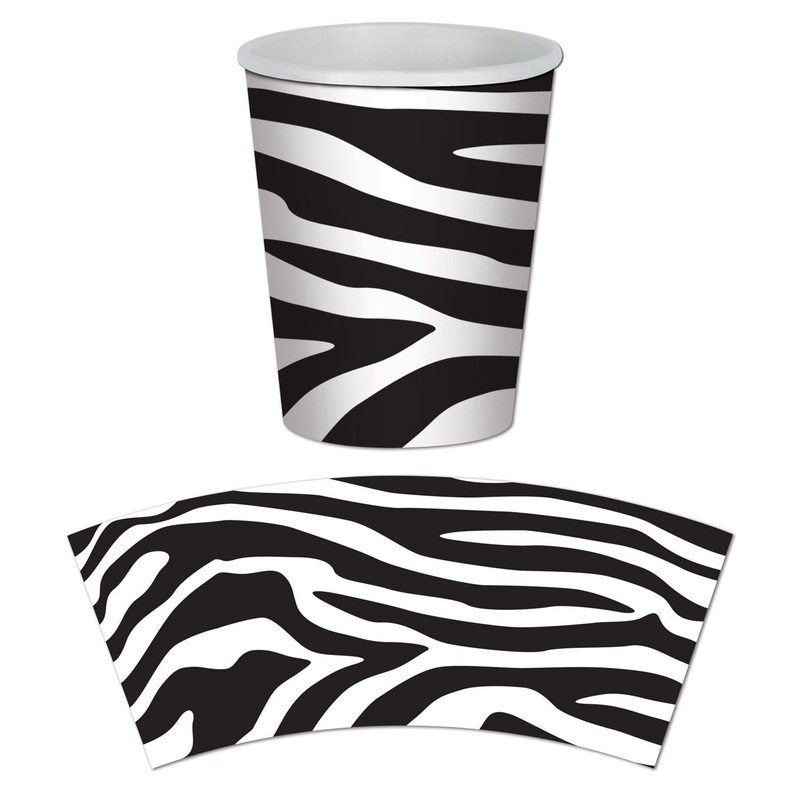 Zebra Print Party Beverage Cups (8 per Package)