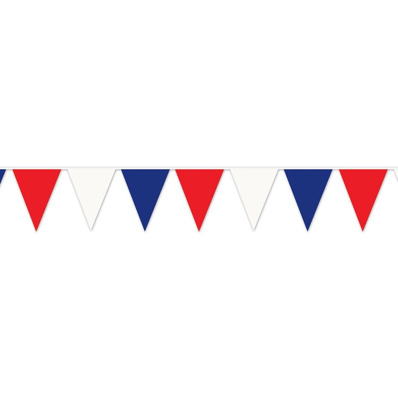 120 ft.- Red - White & Blue Party Pennant Banner