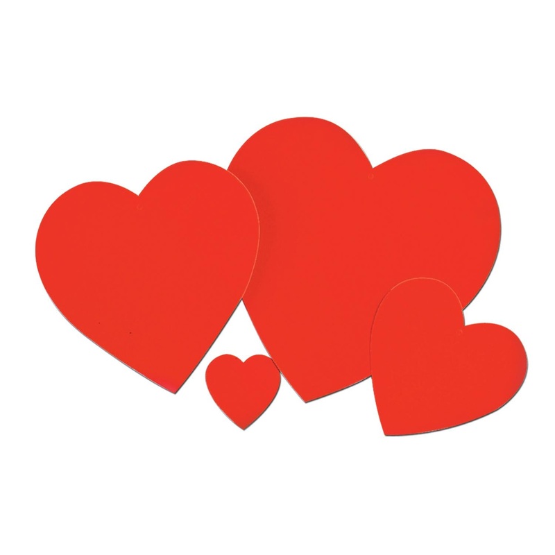 15" Valentine's Day Printed Heart Cutout