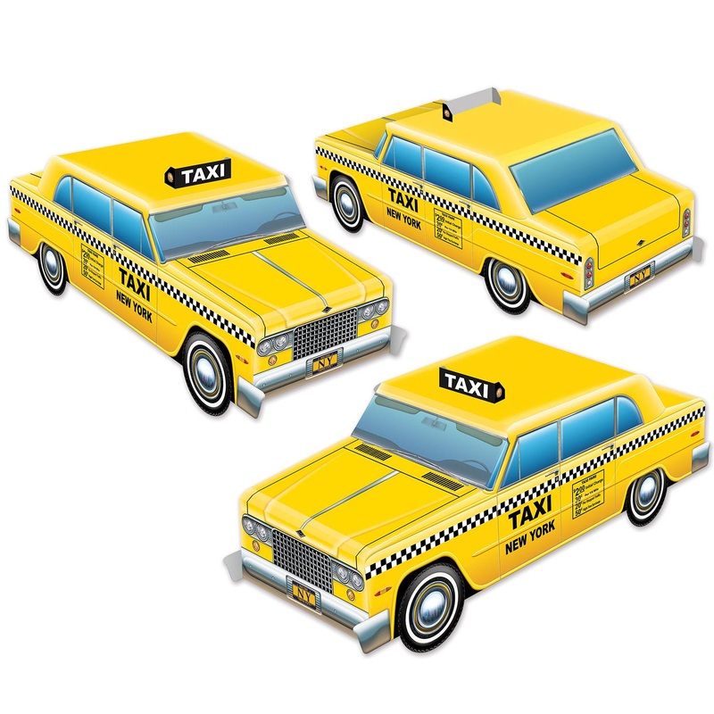 3-D Taxi Cab Party Centerpieces (3 per Package)