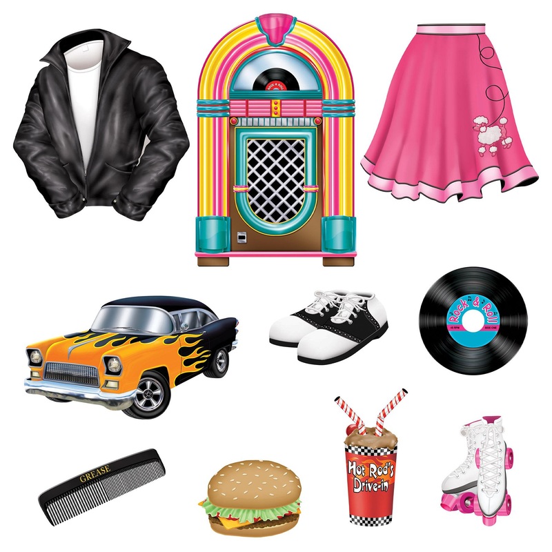 50's Party Cutouts (10 per Package)