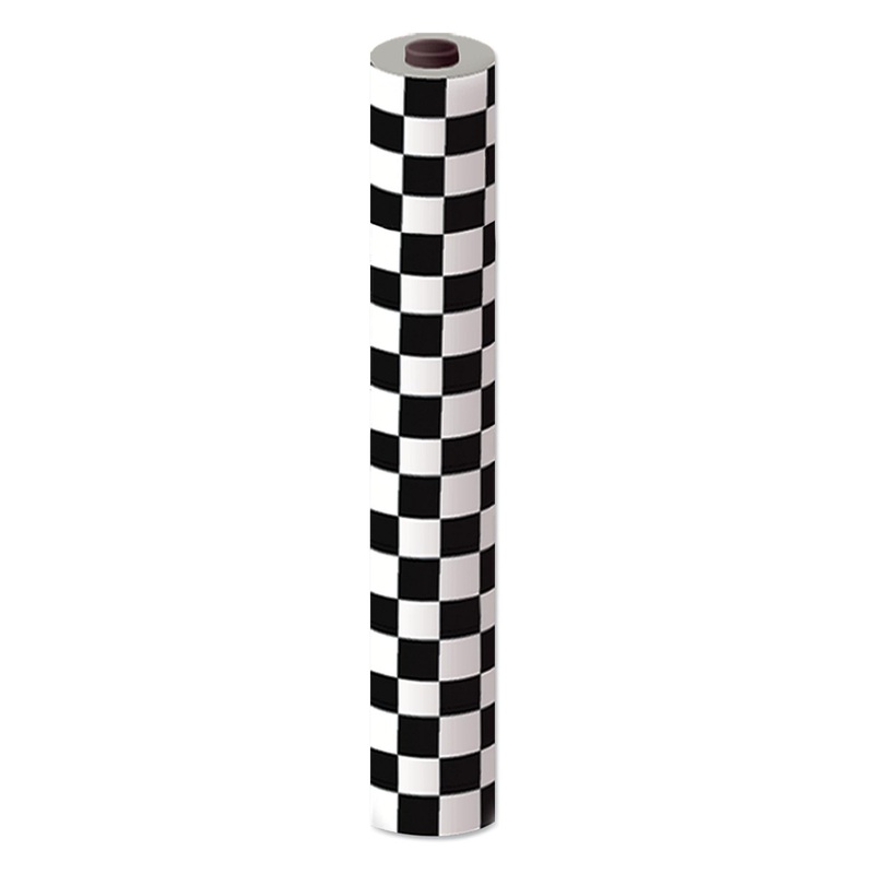 Black & White Plastic Checkered Party Table Roll