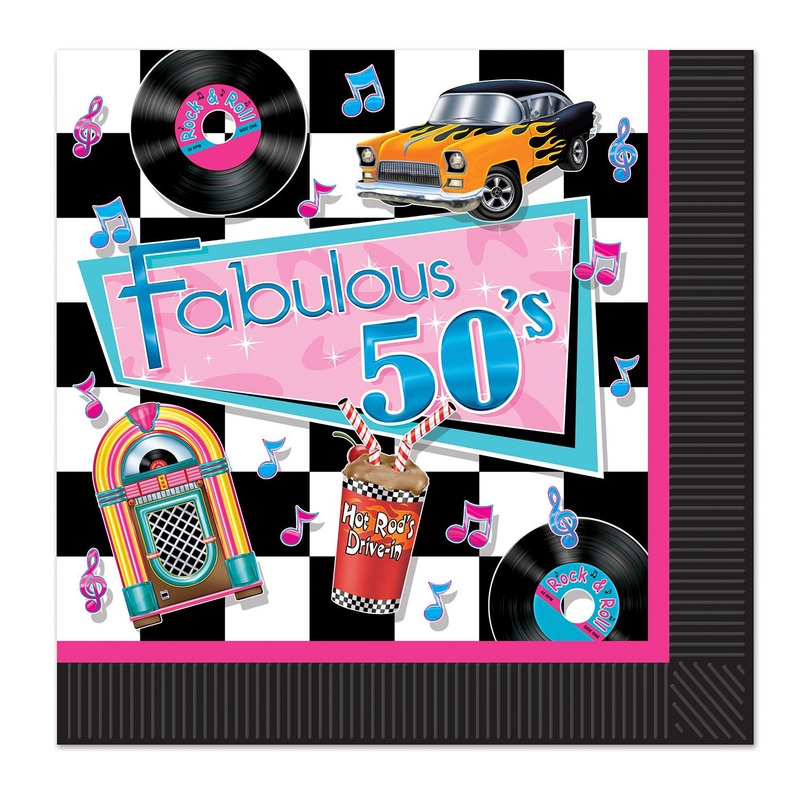 Fabulous 50's Party Luncheon Napkins (16 per Package)