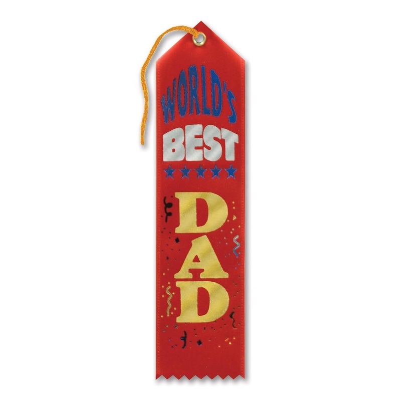 Father's Day World's Best Dad Award Ribbon - red