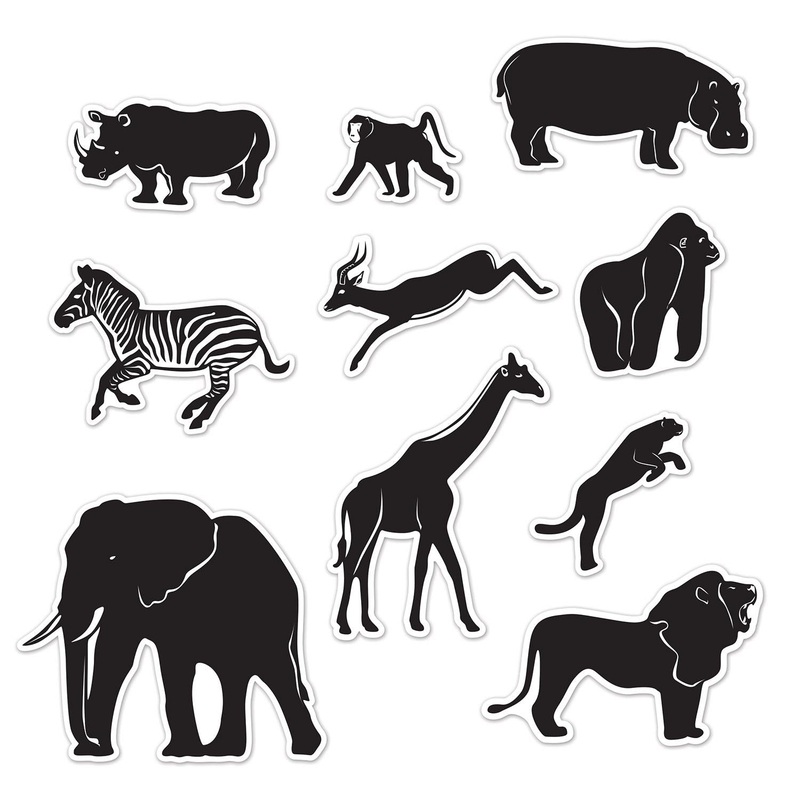 Jungle Animal Party Silhouettes (10 per Package)