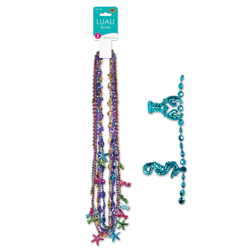 Luau Bead Necklaces (6 per Package)