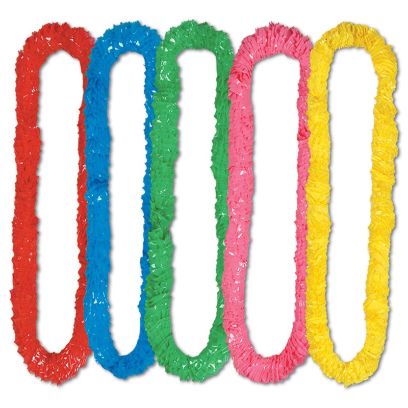 Luau Party Soft-Twist Poly Leis, assorted colors