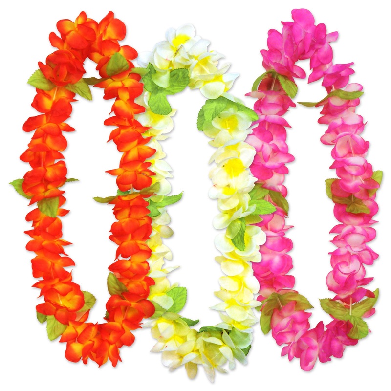 Luau Party Sunset Floral Leis (3 per Package)