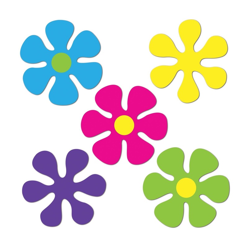 Mini Retro Flower Party Cutouts (10 per Package)