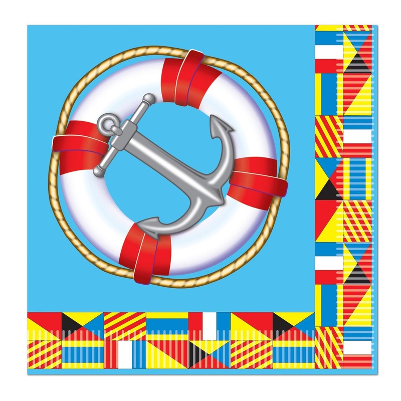 Nautical Party Beverage Napkins (16 per Package)