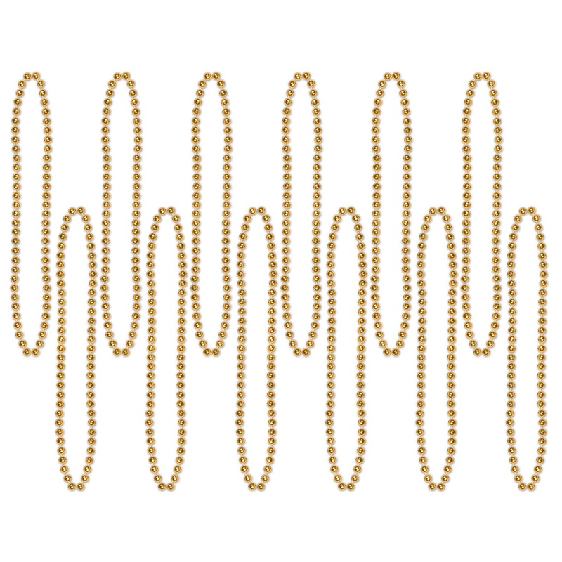 Party Bead Necklaces - Small Round - gold
