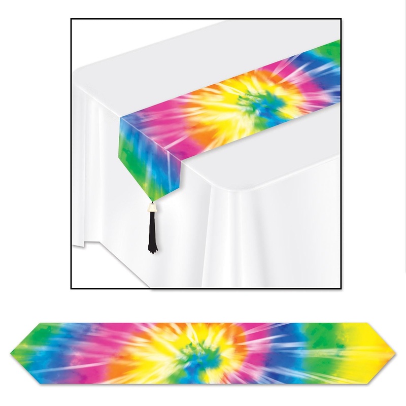 Printed Tie-Dyed Party Paper Table Runner