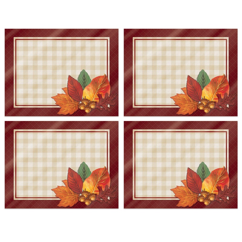 Thanksgiving Plastic Fall Placemats (4 per Package)