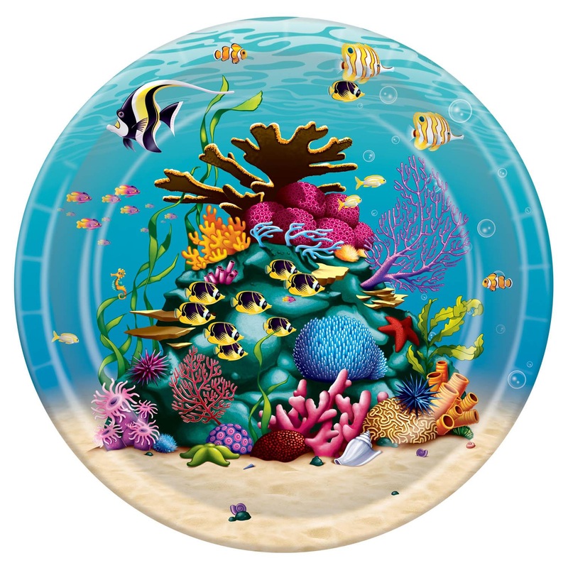 Under The Sea Theme Party Paper Plates 9 inch (8 per Package)
